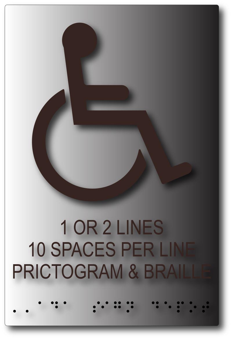 Rectangular Ada Sign Custom ADA Compliant Signs on Brushed Aluminum - 6