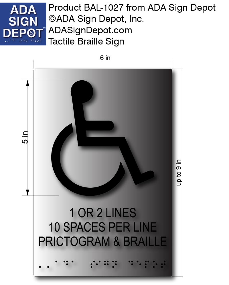 Ada Sign Lettering Custom ADA Compliant Signs on Brushed Aluminum - 6