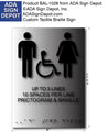 Custom ADA Compliant Brushed Aluminum Sign - Text, Braille, Pictogram thumbnail