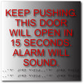 Delayed Egress ADA Signs - 12" x 12" - Brushed Aluminum thumbnail