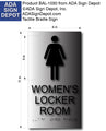 Womens Locker Room Sign - 6" x 11" - ADA Brushed Aluminum Sign thumbnail
