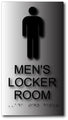 Mens Locker Room ADA Sign - 6" x 11" - Brushed Aluminum thumbnail