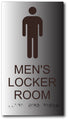 Mens Locker Room ADA Sign - 6" x 11" - Brushed Aluminum thumbnail