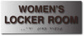 Womens Locker Room Tactile Sign - Brushed Aluminum - 10X4 thumbnail