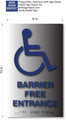 ADA Barrier Free Entrance Sign - 6x10 - Brushed Aluminum thumbnail