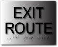 Brushed Aluminum Exit Route ADA Signs - 5" x 4" thumbnail