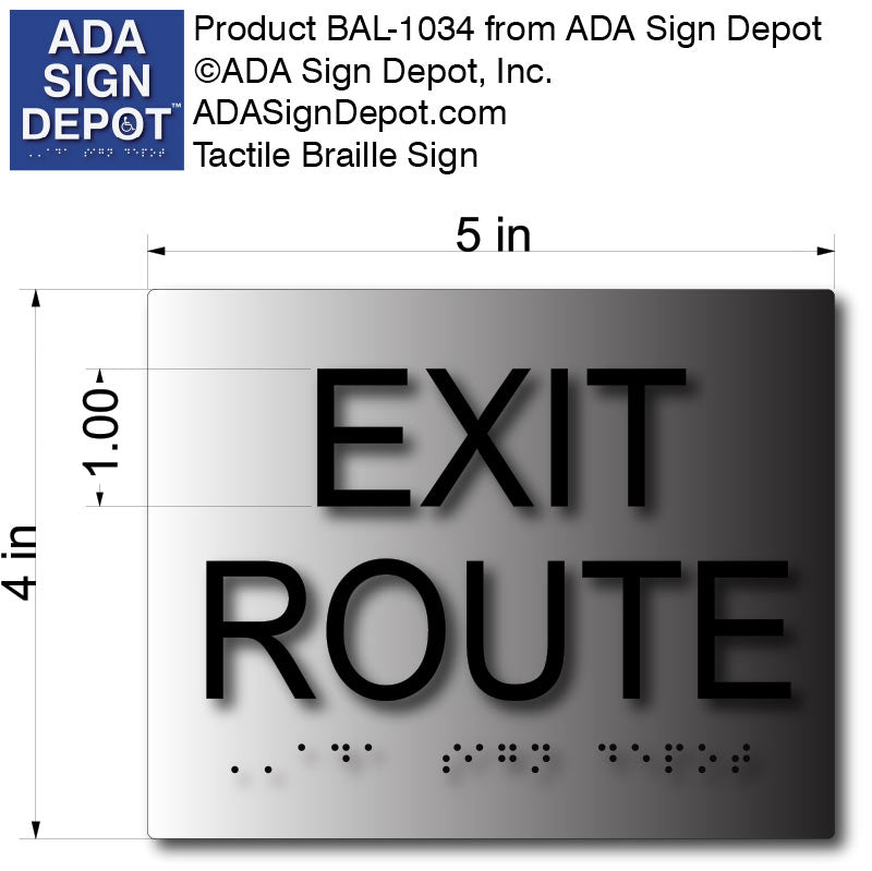 Exit Route Braille Plaque - Wooden Plaques And Signs, SKU: SE-5378