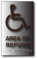 Area Of Refuge Sign in Brushed Aluminum with Braille - 6" x 9" thumbnail