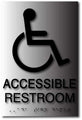 Wheelchair Accessible Restroom ADA Signs in Brushed Aluminum - 6" x 9" thumbnail