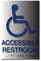 Wheelchair Accessible Restroom ADA Signs in Brushed Aluminum - 6" x 9" thumbnail