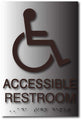 Wheelchair Accessible Restroom ADA Signs in Brushed Aluminum - 6" x 9" thumbnail