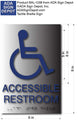 Wheelchair Accessible Restroom ADA Signs in Brushed Aluminum - 6" x 9" thumbnail