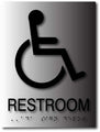 Wheelchair Accessible Restroom ADA Signs - Brushed Aluminum - 6" x 8" thumbnail