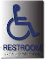 Wheelchair Accessible Restroom ADA Signs - Brushed Aluminum - 6" x 8" thumbnail