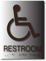 Wheelchair Accessible Restroom ADA Signs - Brushed Aluminum - 6" x 8" thumbnail