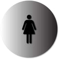 Women's Restroom Door Sign - 12" x 12" - ADA Brushed Aluminum Signs thumbnail