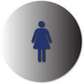 Women's Restroom Door Sign - 12" x 12" - ADA Brushed Aluminum Signs thumbnail