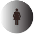 Women's Restroom Door Sign - 12" x 12" - ADA Brushed Aluminum Signs thumbnail