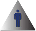 Men's Restroom Door Triangle Sign in Brushed Aluminum thumbnail