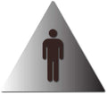 Men's Restroom Door Triangle Sign in Brushed Aluminum thumbnail