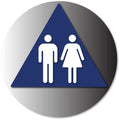 Unisex Symbols Restroom Door Sign in Brushed Aluminum thumbnail