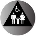 Family Wheelchair Accessible Brushed Aluminum Bathroom Door Sign thumbnail