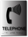 ADA Compliant Telephone Sign - 6" X 8" - Brushed Aluminum thumbnail