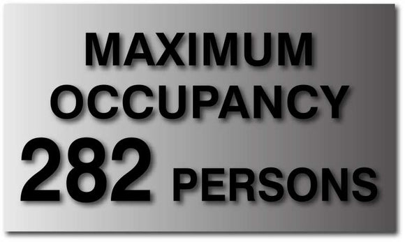 BAL-1051 Maximum Occupancy ADA Signs in Brushed Aluminum - Black