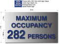 Maximum Occupancy Sign - 12" x 7" - Brushed Aluminum Tactile Sign thumbnail