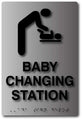 Baby Changing Sign - ADA Compliant Brushed Aluminum - 6x9 thumbnail