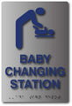 Baby Changing Sign - ADA Compliant Brushed Aluminum - 6x9 thumbnail