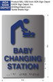 Baby Changing Sign - ADA Compliant Brushed Aluminum - 6x9 thumbnail