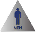 Mens Bathroom Door Sign with Text - 12" x 12" - Brushed Aluminum thumbnail