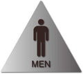 Mens Bathroom Door Sign with Text - 12" x 12" - Brushed Aluminum thumbnail