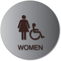 Women's Wheelchair Accessible Bathroom Door Sign with Text - 12" x 12" thumbnail