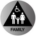 Family Unisex Wheelchair Accessible Restroom Door Sign with Text thumbnail