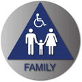 Family Unisex Wheelchair Accessible Restroom Door Sign with Text thumbnail