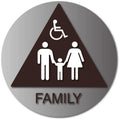 Family Unisex Wheelchair Accessible Restroom Door Sign with Text thumbnail