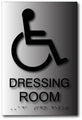 Wheelchair Accessible Dressing Room Sign - 6" x 9" - Brushed Aluminum thumbnail