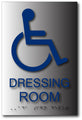 Wheelchair Accessible Dressing Room Sign - 6" x 9" - Brushed Aluminum thumbnail