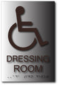 Wheelchair Accessible Dressing Room Sign - 6" x 9" - Brushed Aluminum thumbnail