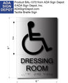 Wheelchair Accessible Dressing Room Sign - 6" x 9" - Brushed Aluminum thumbnail