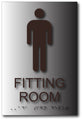 Men's Fitting Room Tactile Braille Sign in Brushed Aluminum - 6" x 9" thumbnail