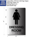 ADA Compliant Women's Dressing Room Sign - 6" x 9" - Brushed Aluminum thumbnail