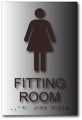 Women's Fitting Room Sign - 6" x 9" - ADA Brushed Aluminum Signs thumbnail