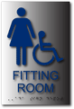 Womens ADA Accessible Fitting Room Sign - 6x9 - Brushed Aluminum thumbnail