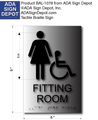 Womens ADA Accessible Fitting Room Sign - 6x9 - Brushed Aluminum thumbnail