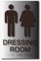 ADA Compliant Unisex Dressing Room Sign - 6" x 9" - Brushed Aluminum thumbnail