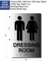 ADA Compliant Unisex Dressing Room Sign - 6" x 9" - Brushed Aluminum thumbnail