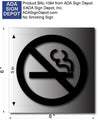 No Smoking Tactile Symbol Sign on Brushed Aluminum - 6" x 6" thumbnail